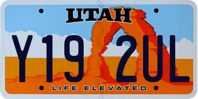 UT license plate Y192UL