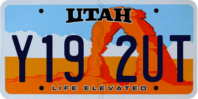 UT license plate Y192UT