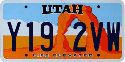UT license plate Y192VW