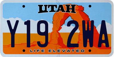 UT license plate Y192WA