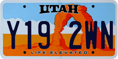 UT license plate Y192WN