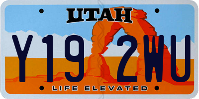 UT license plate Y192WU