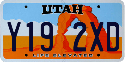 UT license plate Y192XD