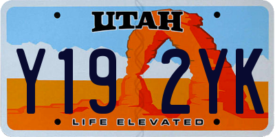 UT license plate Y192YK