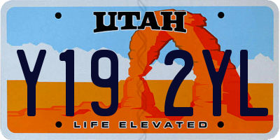 UT license plate Y192YL