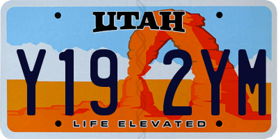 UT license plate Y192YM