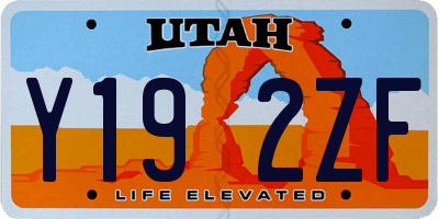 UT license plate Y192ZF