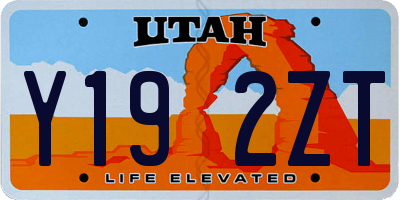 UT license plate Y192ZT