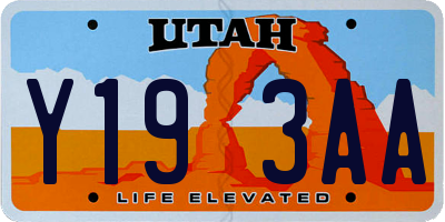 UT license plate Y193AA
