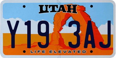 UT license plate Y193AJ