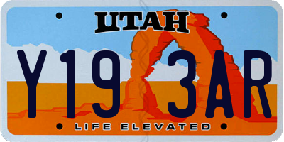 UT license plate Y193AR