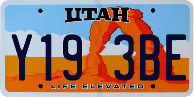 UT license plate Y193BE