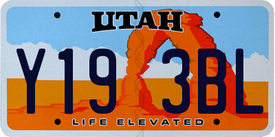 UT license plate Y193BL