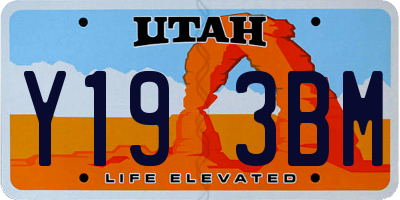 UT license plate Y193BM