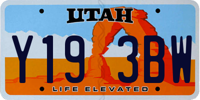 UT license plate Y193BW