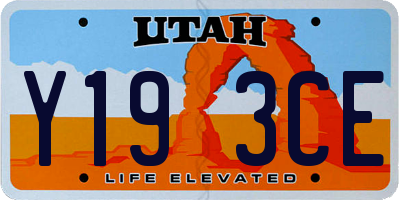 UT license plate Y193CE