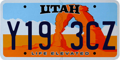 UT license plate Y193CZ