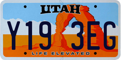 UT license plate Y193EG