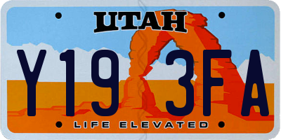 UT license plate Y193FA