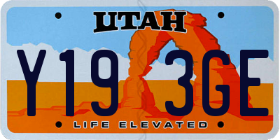 UT license plate Y193GE