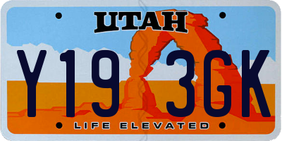 UT license plate Y193GK