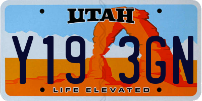 UT license plate Y193GN