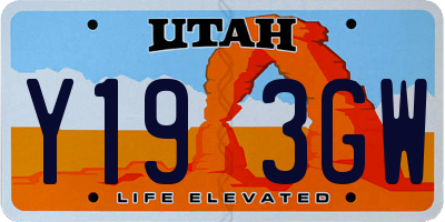 UT license plate Y193GW
