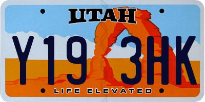 UT license plate Y193HK