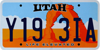 UT license plate Y193IA
