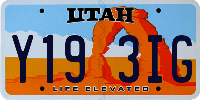 UT license plate Y193IG