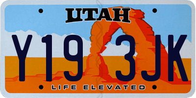 UT license plate Y193JK