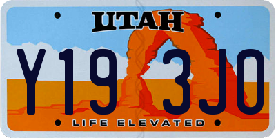 UT license plate Y193JO