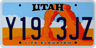 UT license plate Y193JZ