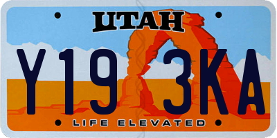 UT license plate Y193KA