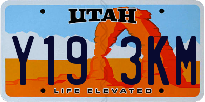 UT license plate Y193KM