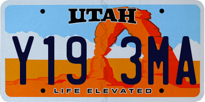 UT license plate Y193MA