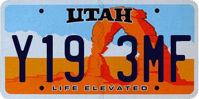 UT license plate Y193MF