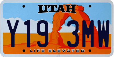 UT license plate Y193MW