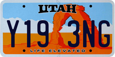 UT license plate Y193NG