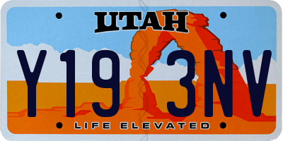 UT license plate Y193NV