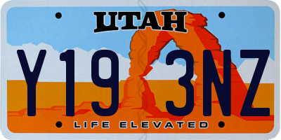 UT license plate Y193NZ