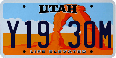 UT license plate Y193OM
