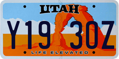 UT license plate Y193OZ