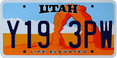 UT license plate Y193PW