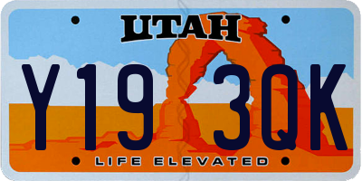 UT license plate Y193QK