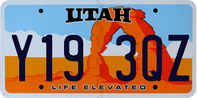 UT license plate Y193QZ
