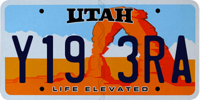 UT license plate Y193RA