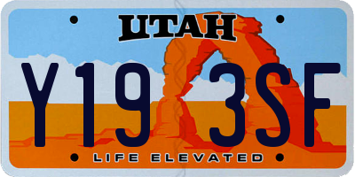 UT license plate Y193SF