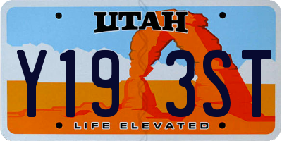 UT license plate Y193ST