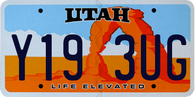 UT license plate Y193UG